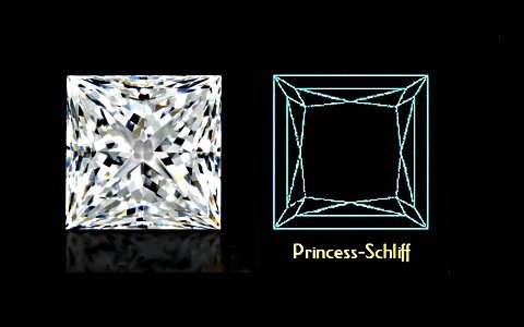200-Princess-Schliff mit Schema Princess-Schliff mit Schema