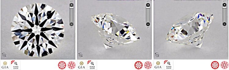 Ansicht auf einen Diamanten (360° Video) aus verschiedenen Winkeln Über die Ansicht auf einen Diamanten über ein 360° Video aus wichtigen Winkeln und einen Diamanten online kaufen - namhafte Juweliere und Diamanten Shops
