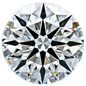 8 präzis geformte Pfeile nach außen gerichtet in einem Hearts and Arrows Diamanten, Ideal Cut bewertet (AGS) 8 präzis geformte Pfeile nach außen gerichtet in einem Hearts and Arrows Diamanten, Ideal Cut bewertet (AGS)