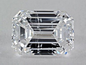 SI2-Smaragd-Schliff Farbe E 1,01ct, Einschlüsse Kristalle SI2-Smaragd-Schliff Farbe E 1,01 Karat Kristalle (Einschlüsse)