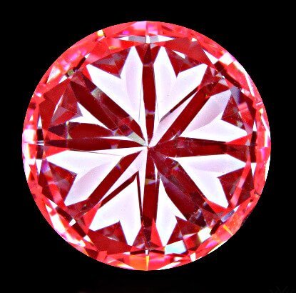 Ungenügende Herz-Formationen - 2. Beispiel eines angepriesenen Hearts and Arrows Diamanten der weit weniger als Durchnitt hat Ungenügende Herz-Formationen - 2. Beispiel eines angepriesenen Hearts and Arrows Diamanten der weit weniger als Durchnitt hat