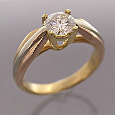 älteres Modell - Cartier-3-Color Trinity-Diamant-Goldring