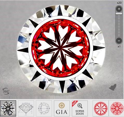 AGS bewertet mit SI1 "gut" über Hearts-Scope einwandfrei augenrein, 2.42ct AGS bewertet mit SI1 "gut" besser über Hearts-Scope ersichtlich, einwandfrei augenrein 2.42ct HCA 0,8 - James Allen Ihr Online Juwelier