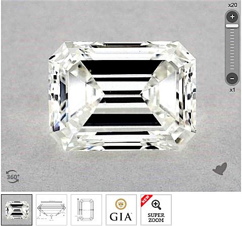 GIA Smaragdschliff, SI1, Farbe G, gut, Einschl. nicht sichtbar, 1.4ct GIA Smaragdschliff, SI1, Farbe G, gut, Einschl. nicht sichtbar, 1.4ct