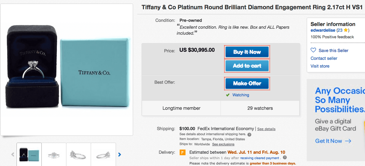 Tiffany Verlobungsring mit Tiffany-Setting auf Blue-Box Tiffany Verlobungsring mit Tiffany-Setting auf Blue-Box