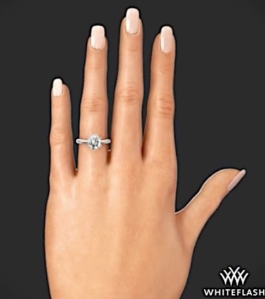 Klassischer Solitär Verlobungsring am Ringfinger